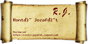 Rontó Jozafát névjegykártya